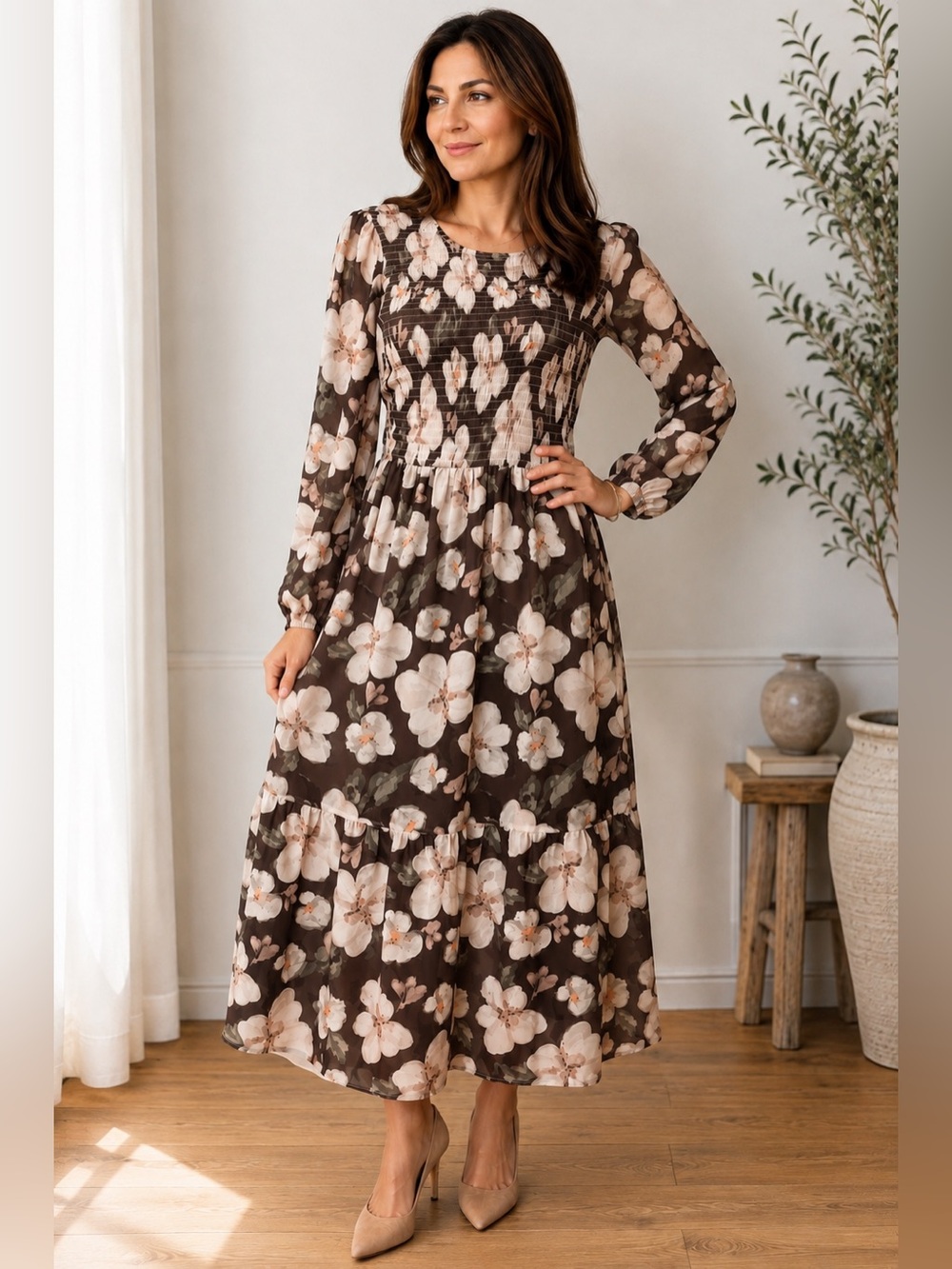 Mad About Style x Jilly Box Grace Midi Vintage Floral Dress NWT Size Small